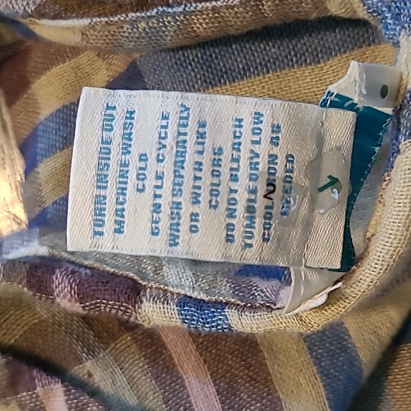 Sundance Willow Plaid Cotton V-neck Tie Knot Waist Popover Blouse Top Wmns XL - Picture 6 of 12